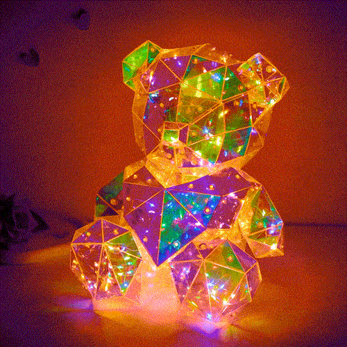 Galaxy Led Bear Holographic Iridescent Lights Glowing Galaxy Bear Valentine's Day Gift Colorful