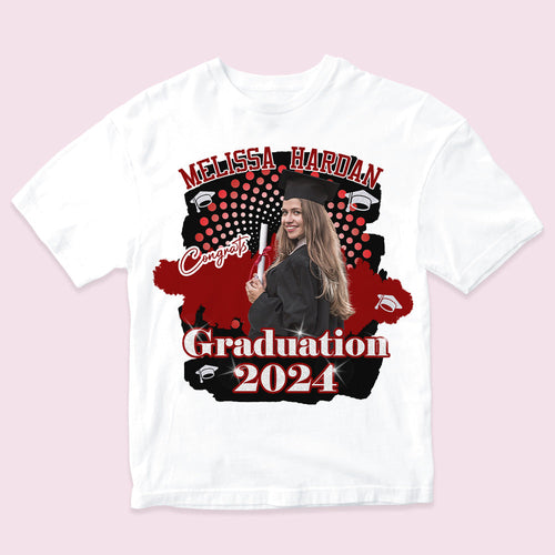 Custom T-shirt Personalized  Photo Unisex shirt Graduation Gift for Him for Her - SantaSocks
