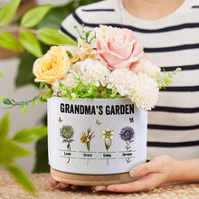 Custom Birth Flowers Planter Pot Personalized Name Ceramic Succulent Plant Pot Gifts for Mom