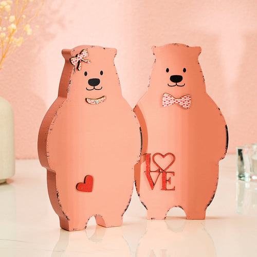 Wooden Couple Bear Home Decor Valentine's Day Gift for Couple - SantaSocks