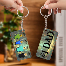 Personalized Forest Scene Wooden Keychain Best Dad Ever Back View