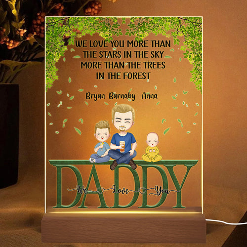 Father's Day Gift Personalized Green Acrylic Plaque Gifts for Dad Custom Lamp