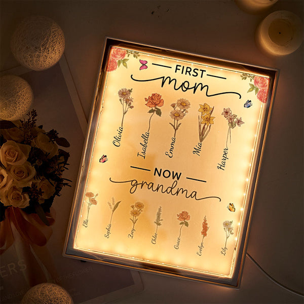 Personalized Lamp First Mom Now Grandma Night Light Mirror Mother's Day Gifts