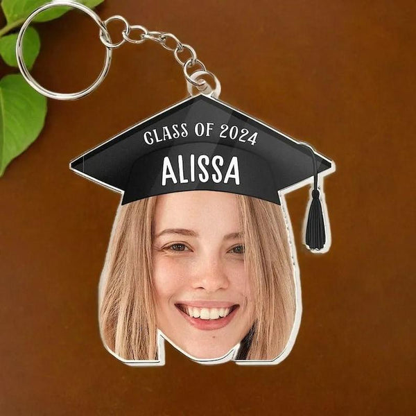 Class of 2024 Ornament, Graduation Custom Face, Custom Photo Happy Graduation Friend Family,Gift For Friends,Personalized Acrylic Car Hanger