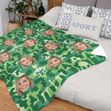 Custom Blanket Personalized Photo Camouflage Blanket For Lover - Sea Green