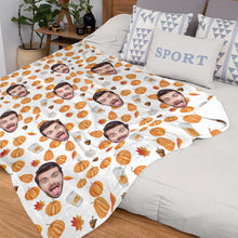 Custom Blanket Personalized Photo Blanket Halloween Gift For Family - Pumpkin
