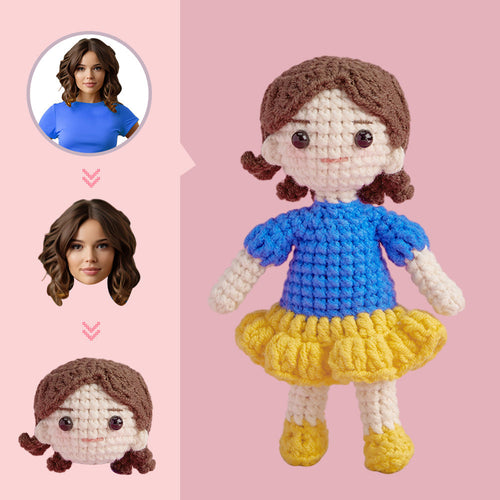 Custom Face Crochet Doll Personalized Gifts Handwoven Mini Dolls - Snow White