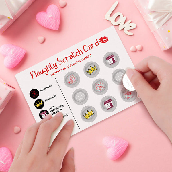 Naughty Scratch Card Funny Valentine's Day Scratch off Card Match 3 to Win Card - SantaSocks