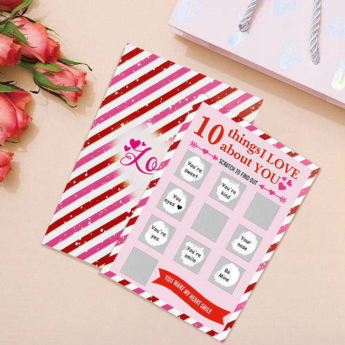 10 Things I Love About You Scratch Card Valentine's Day Scratch off Card - SantaSocks