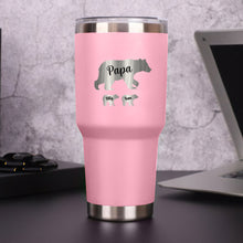 Personalized Papa Bear Tumbler Travel Mug Gift for Father's Day Gift for Dad Grandpa
