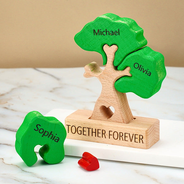 Wooden Family Tree Puzzle Custom Names Home Decor House Warming Gifts