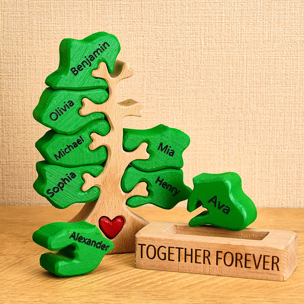 Wooden Family Tree Puzzle Custom Names Home Decor House Warming Gifts