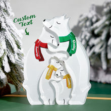 Custom Names Hugging Bear Family Acrylic Bear Family Puzzle Home Decor Christmas Gifts