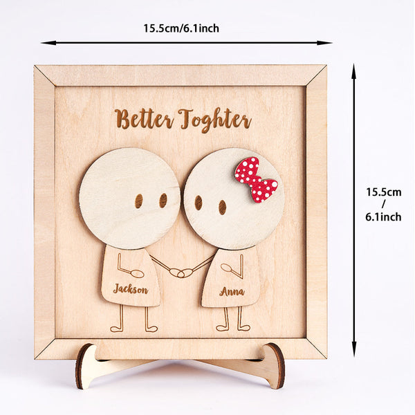Custom Name Wooden Plaque Couple Better Together Personalized Valentine's Day Gifts