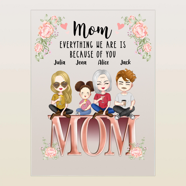 Personalized Acrylic Plaque Mother and Children Best Friends
