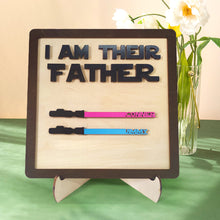 Personalized I Am Their Father Sign Wooden Light Saber Plaque Father's Day Gift - SantaSocks