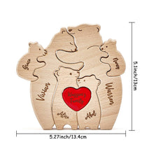 Personalized Wooden Hug Bears Custom Family Member Names Puzzle Home Decor Gifts