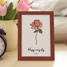 Personalized Birth flower Bouquet Red Wood Names Frame Gift for Mom - SantaSocks