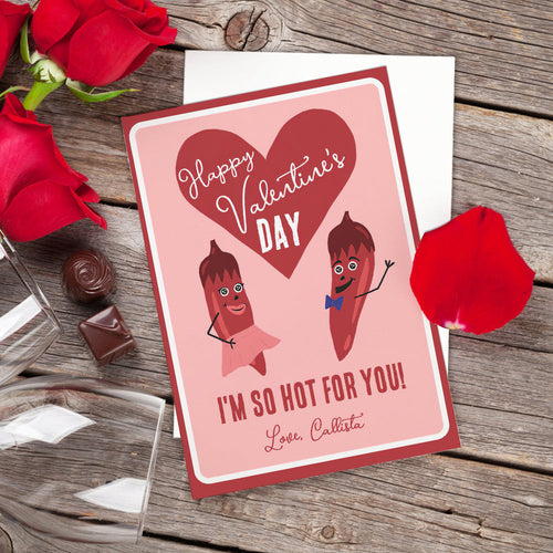 Funny Red Hot Pepper Valentine's Day Card - SantaSocks