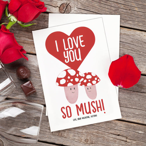 I Love You So Much Funny Mushroom Valentine's Day Card - SantaSocks