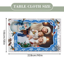 Personalized Photo Christmas Snowman Tablecloth Custom Washable Table Cover Christmas Gift