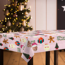 Custom Family Photo Merry Christmas Tablecloth Personalized Washable Table Cover Christmas Gift