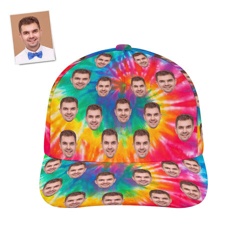 Custom Cap Personalised Face Baseball Caps Adults Unisex Printed Fashion Caps Gift - Tie Dye
