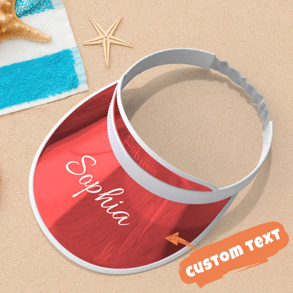 Custom Engraved Sun Hat Colorful Summer Gifts - Red
