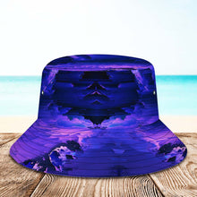 Custom Photo Bucket Hat Unisex Personalized Face Hiking Beach Sports Hats Dark Purple Abstract Texture