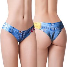 Classic Denim Shorts Thong Denim Panties for Women