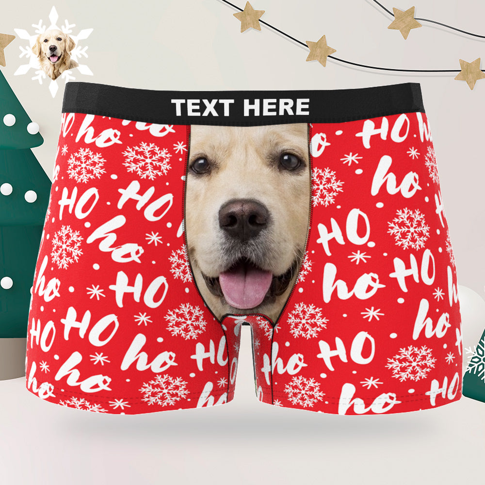 Mens Christmas Underwear Boxer 3D Dog/Plaid Print Funny Boxer Shorts  Underpants