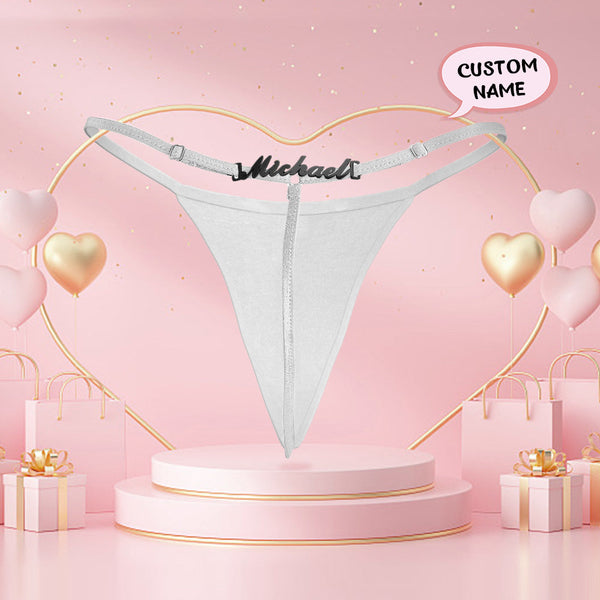 Personalized Name Alphabet Women G-String Thong Custom Women Panties Valentine's Day Gift