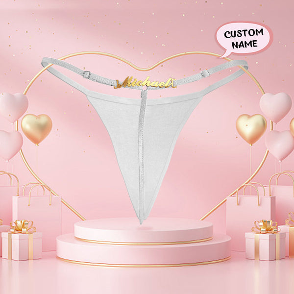 Personalized Name Alphabet Women G-String Thong Custom Women Panties Valentine's Day Gift