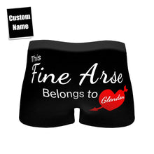 Custom Face Boxer Shorts Personalized Photo Boxer Shorts Valentine's Day Gifts - This Fine Arse Belongs to You