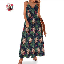 Custom Face Sling Hawaiian Style Long Dress Bromelia