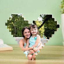 Custom music Code Building Block Puzzle Personalized Photo and Text Brick Heart Shape for Mother's Day Gifts - SantaSocks