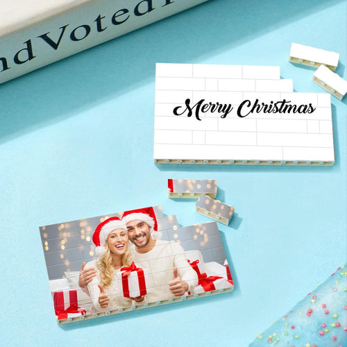 Personalized Building Block Puzzle Custom Photo & Text Brick Gift for Christmas - SantaSocks