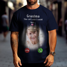 Custom Photo Memorial Mom T-shirt Memorial Gift Idea Personalized Shirt The Call I Wish I Could Make - SantaSocks