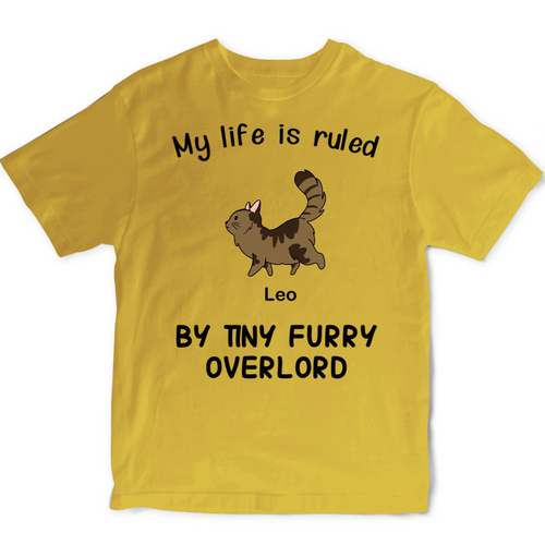 Custom Cartoon Clipart T-shirt Personalised Gifts for Cat Owner Yellow