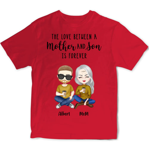 Personalized Family Clipart Red Cartoon T-shirt Gifts for Mom