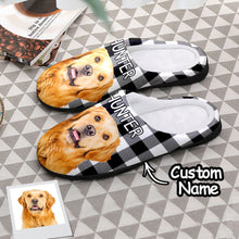 Custom Photo Women's and Men's Slippers Personalized Casual House Cotton Slippers Christmas Gift For Her - MyFaceSocks