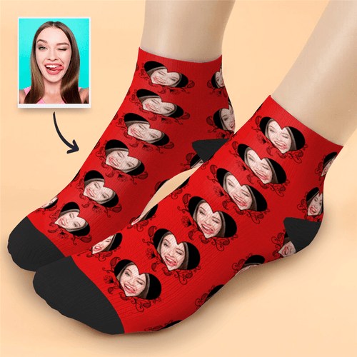 Custom Red Love Ankle Socks