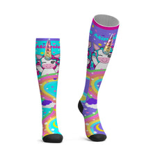Custom Name Socks Knee High Socks 3D Unicorn Horn Cartoon Socks