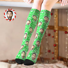 Custom Knee High Socks Personalized Face Socks Christmas Gift For Family