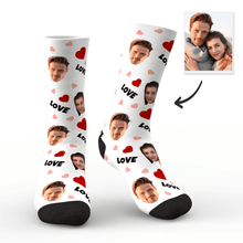 Custom Love And Face On Socks CWZ439 - White