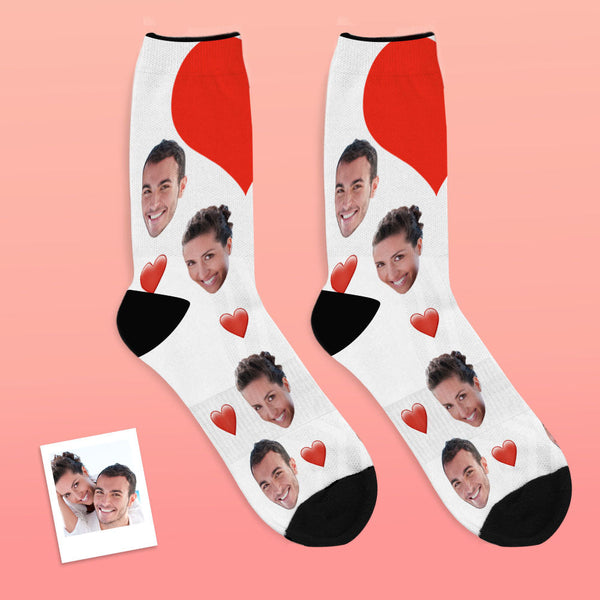 Custom Photo Love Face Socks Gift For Lover