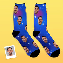 Custom Face Socks Add Pictures and Name Star Breathable Soft Socks