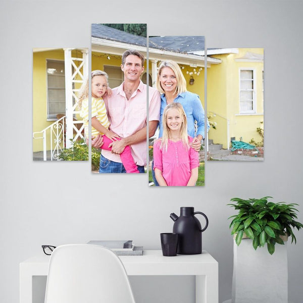 Custom Family Photo Wall Decor Painting Canvas Without Frame Painting 4 Pieces