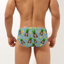 Custom Face Hawaiian Style Men's Swimming Trunks Personalized Pineapple Triangle Swim Briefs