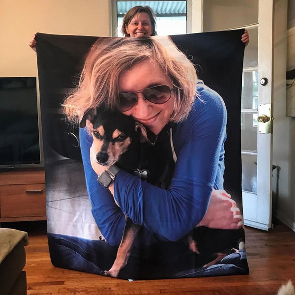 Custom Blankets Personalized Pet Photo Blankets Painted Art Portrait Feelce Blanket-Dog